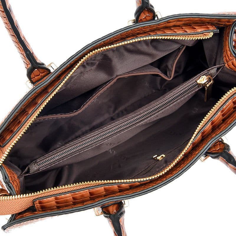 image-Women's Fashion Retro Crocodile Pattern All-match Shoulder Messenger Bag