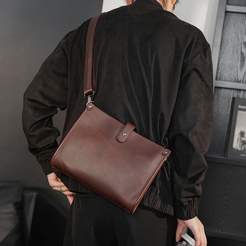 image-Men's Shoulder Messenger Bag Korean Style Casual Horizontal Retro