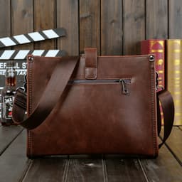 image-Men's Shoulder Messenger Bag Korean Style Casual Horizontal Retro