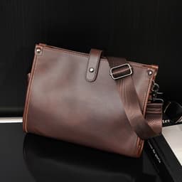 image-Men's Shoulder Messenger Bag Korean Style Casual Horizontal Retro