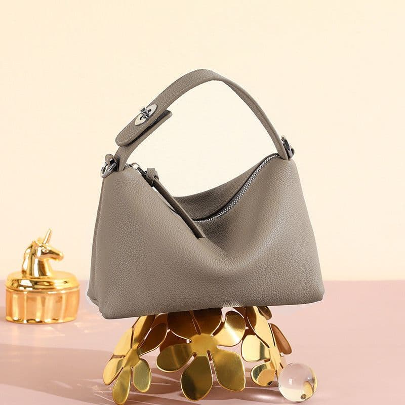 image-Genuine Leather Portable Shoulder Bag Fashion Casual Messenger Tote Bag