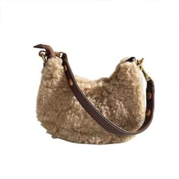 image-Fur One-piece Lamb Wool Saddle Bag Underarm Bag Plush Women's Bag