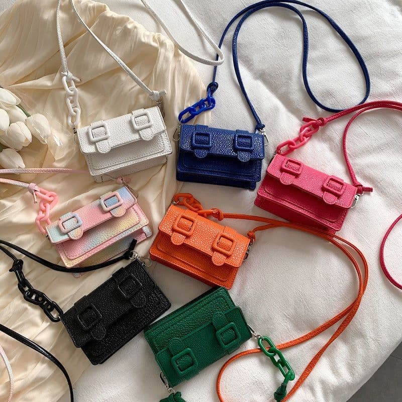image-Fashion Color Contrast Blooming Shoulder Crossbody Small Square Bag