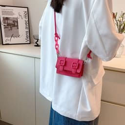 image-Fashion Color Contrast Blooming Shoulder Crossbody Small Square Bag