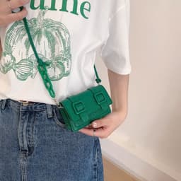 image-Fashion Color Contrast Blooming Shoulder Crossbody Small Square Bag