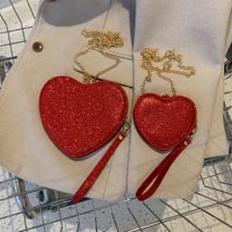 image-Colorful Shiny Love Artistic Wrist Bag Banquet Shoulder Messenger Bag