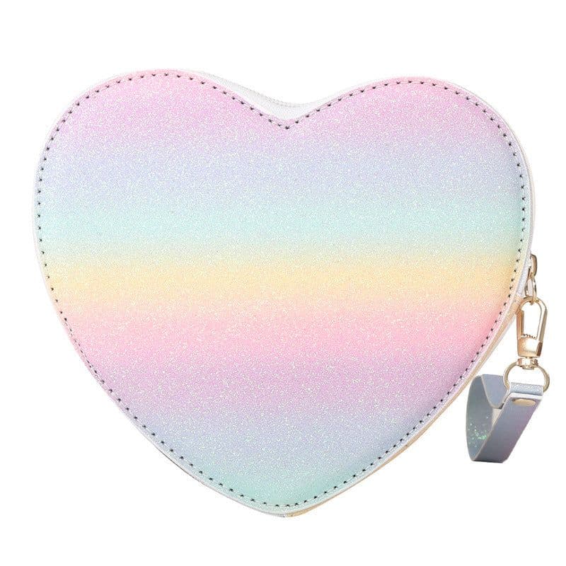 image-Colorful Shiny Love Artistic Wrist Bag Banquet Shoulder Messenger Bag