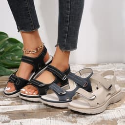 image-Casual Velcro-design Sandals Summer Comfortable Fish Mouth Sports Sandals Women Lightweight Beach Shoes