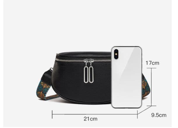image-First Layer Cowhide Waist Bag Retro Shoulder Strap
