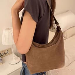 image-American Frosted Suede Single Shoulder Underarm Large Capacity Commuter Bag