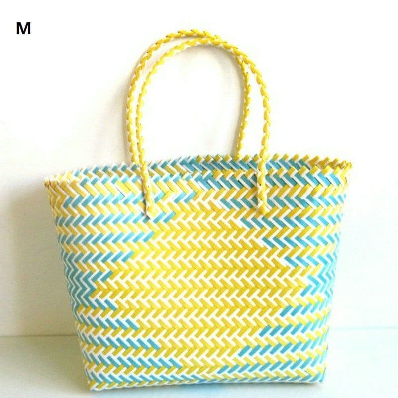 image-Woven Portable Striped Color Matching Beach Fashion Women's Bag