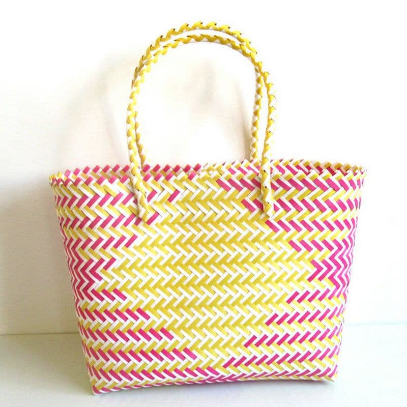 image-Woven Portable Striped Color Matching Beach Fashion Women's Bag