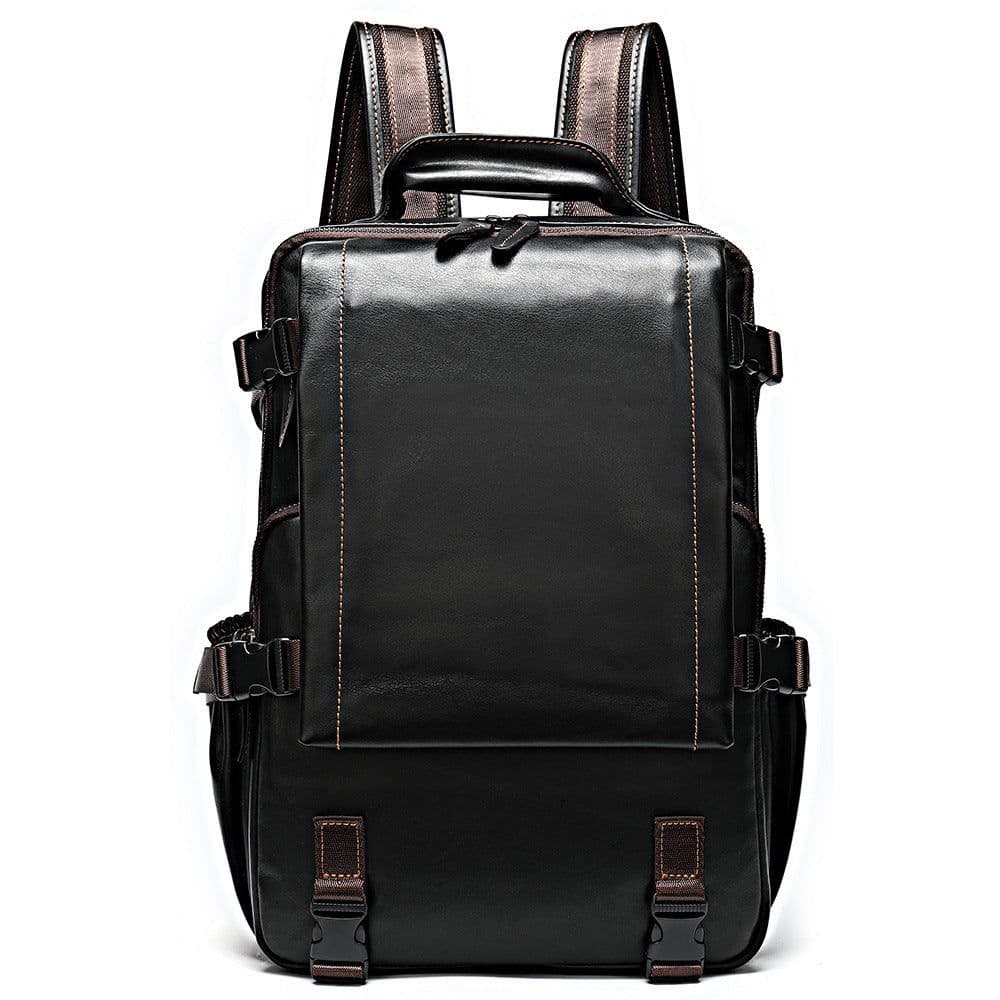 image-Men's Retro Fashion Leather Backpack