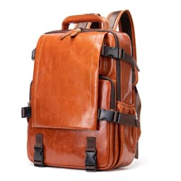 image-Men's Retro Fashion Leather Backpack