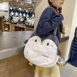 image-Cute Penguin Female Autumn And Winter New Campus Large Capacity Shoulder Bag