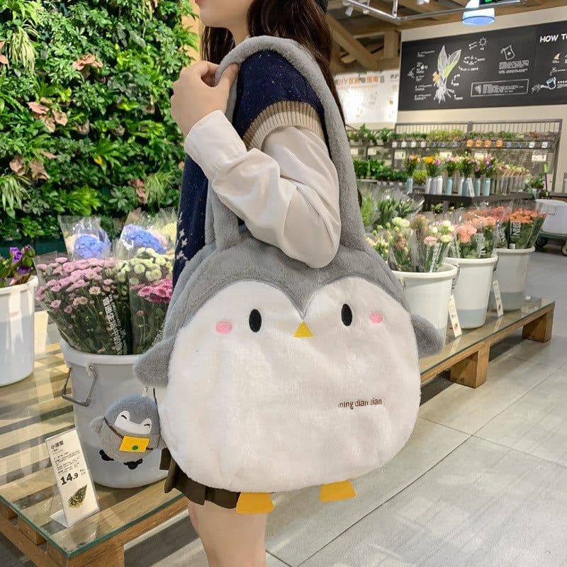 image-Cute Penguin Female Autumn And Winter New Campus Large Capacity Shoulder Bag