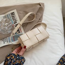 image-All-match Shoulder Bag Handmade Woven Small Square Bag