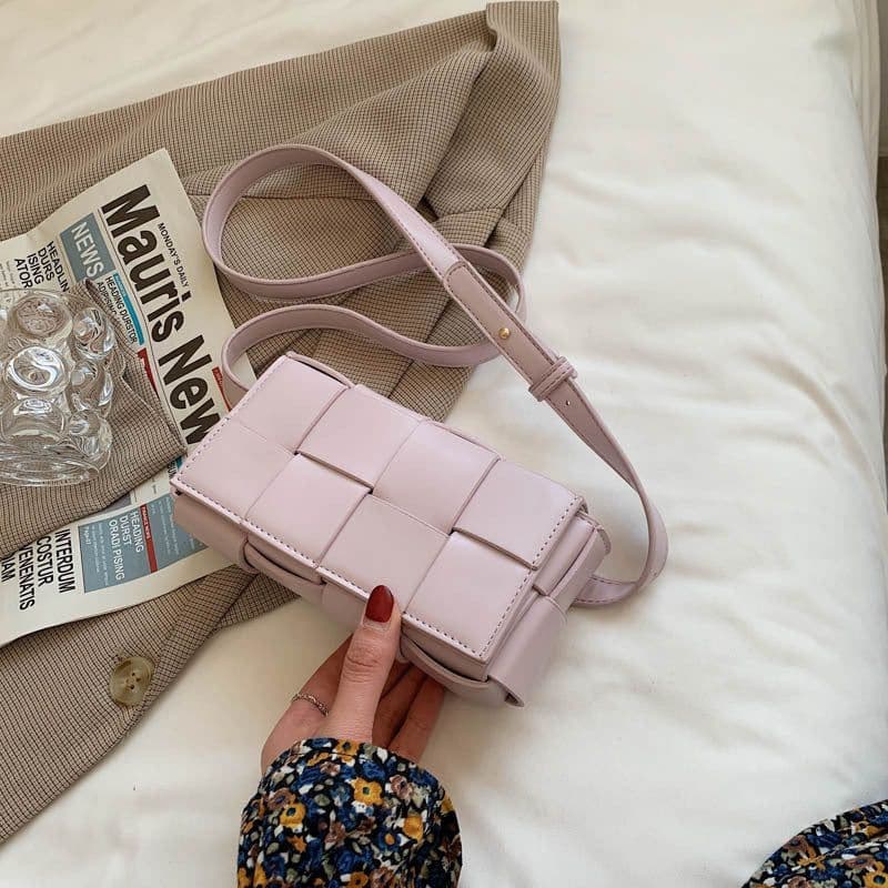 image-All-match Shoulder Bag Handmade Woven Small Square Bag