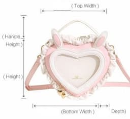 image-Rabbit Ear Peach Heart Transparent Handbag Sweet Cute Lace