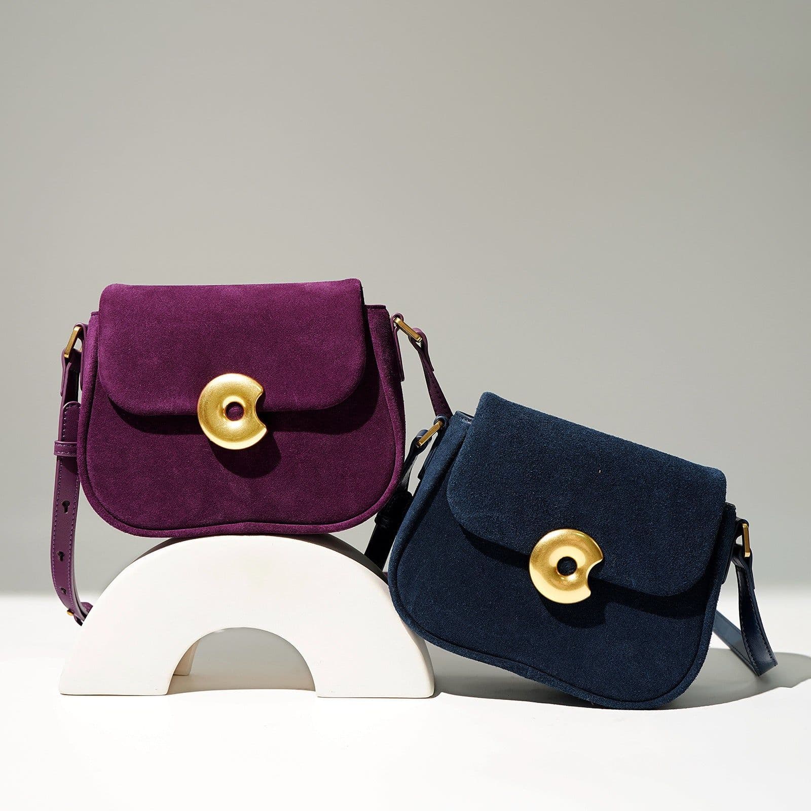 image-Fashion Retro Genuine Leather Saddle Bag Single Shoulder Crossbody Classic All-match