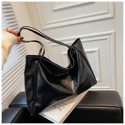 image-Women's Large Capacity Fashion Cattlehide Leather Shoulder Handbag