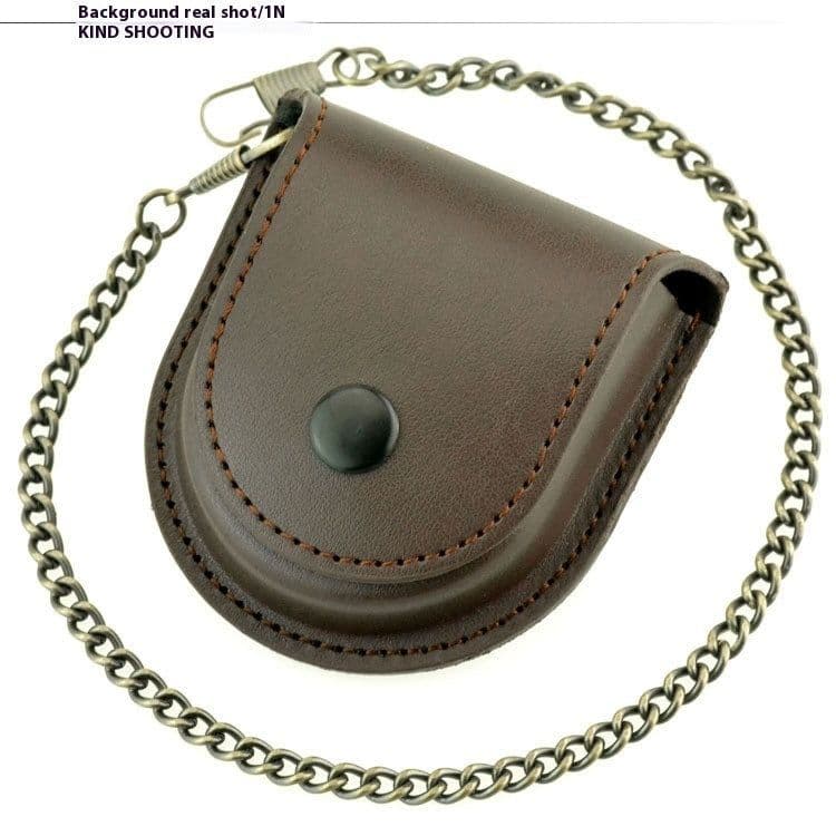 image-New Black 181 Retro Denim Leather Pocket Watch