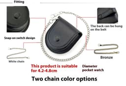 image-New Black 181 Retro Denim Leather Pocket Watch