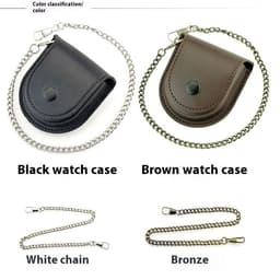 image-New Black 181 Retro Denim Leather Pocket Watch