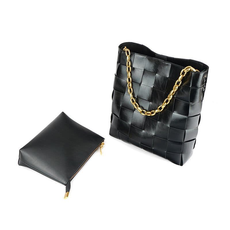image-Women's Fashion New Woven Bucket Bag