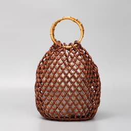 image-Women's Woven Hollow Bucket Bag Niche