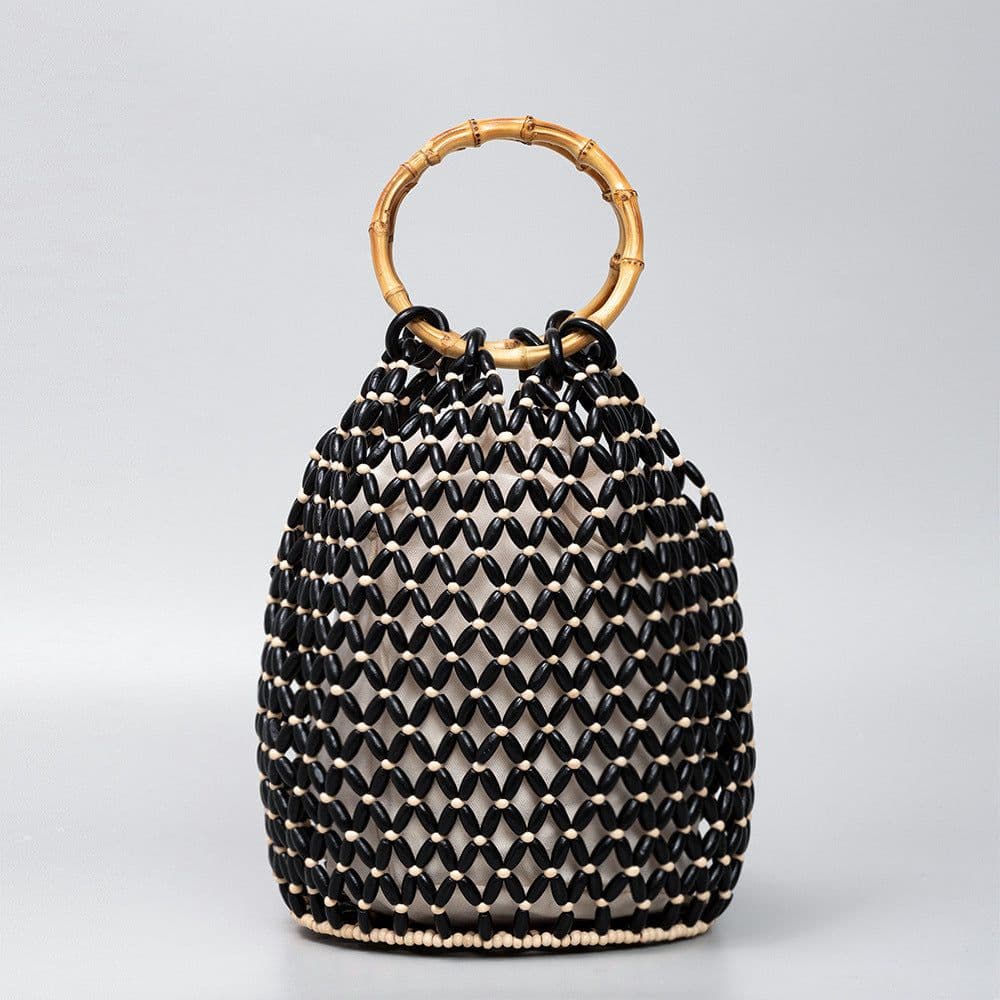 image-Women's Woven Hollow Bucket Bag Niche