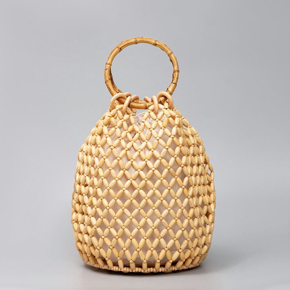 image-Women's Woven Hollow Bucket Bag Niche