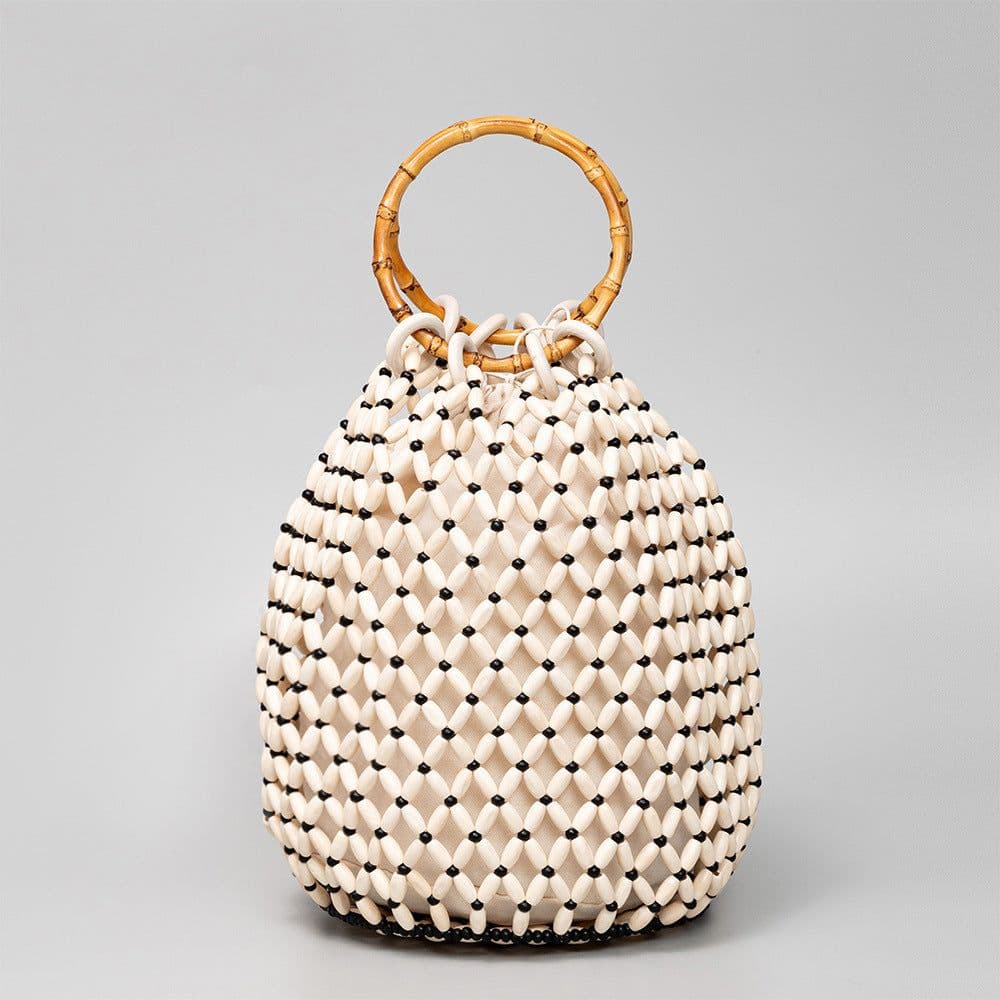 image-Women's Woven Hollow Bucket Bag Niche