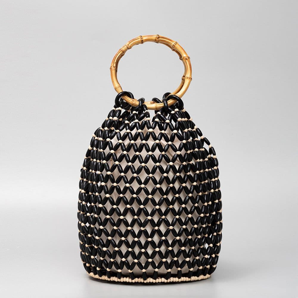 image-Women's Woven Hollow Bucket Bag Niche