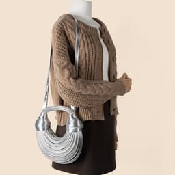 image-Glossy Woven Noodles Fashion Handbag