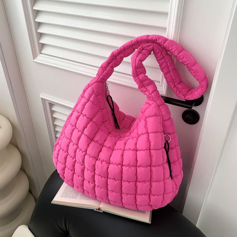 image-Pleated Cloud Bag Single Shoulder Crossbody Bubble Bag Down Cotton-padded Jacket