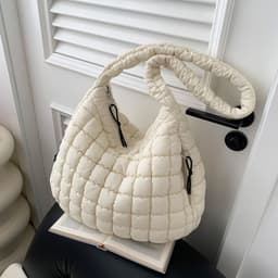 image-Pleated Cloud Bag Single Shoulder Crossbody Bubble Bag Down Cotton-padded Jacket