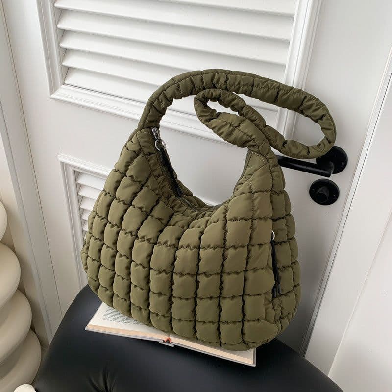 image-Pleated Cloud Bag Single Shoulder Crossbody Bubble Bag Down Cotton-padded Jacket
