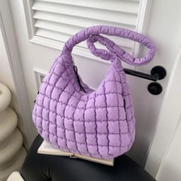 image-Pleated Cloud Bag Single Shoulder Crossbody Bubble Bag Down Cotton-padded Jacket