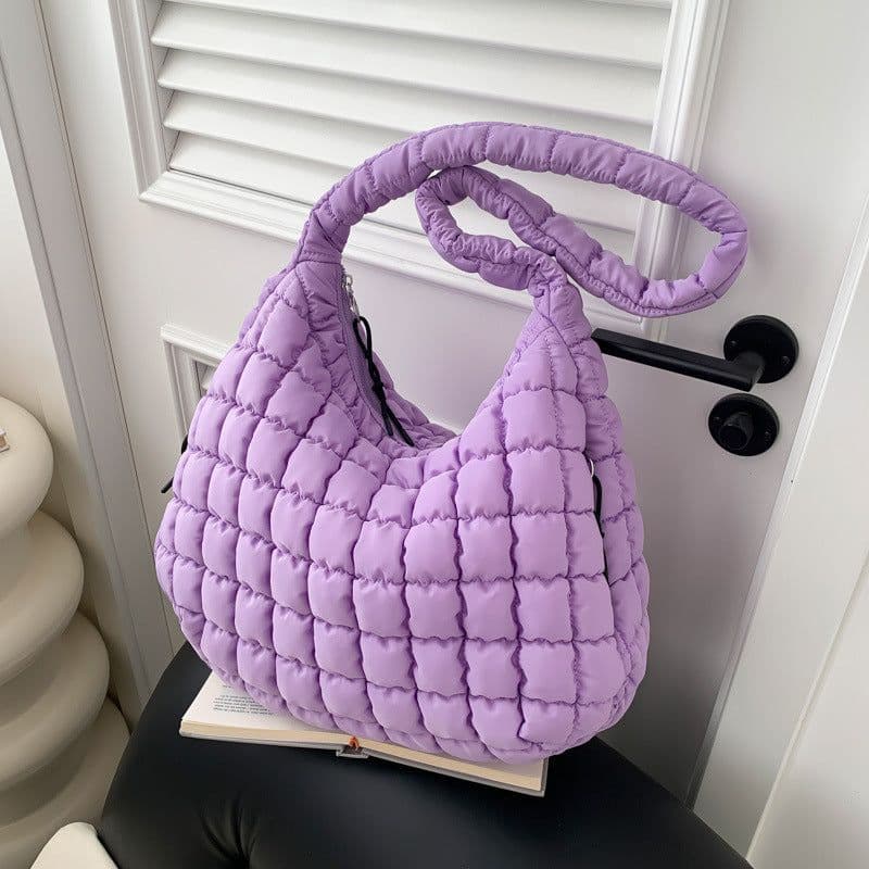 image-Pleated Cloud Bag Single Shoulder Crossbody Bubble Bag Down Cotton-padded Jacket