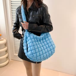 image-Pleated Cloud Bag Single Shoulder Crossbody Bubble Bag Down Cotton-padded Jacket
