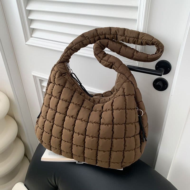 image-Pleated Cloud Bag Single Shoulder Crossbody Bubble Bag Down Cotton-padded Jacket