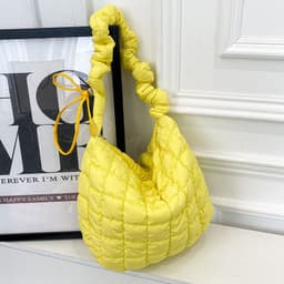 image-Pleated Cloud Bag Female Fashion Down Jacket Bubble Bag