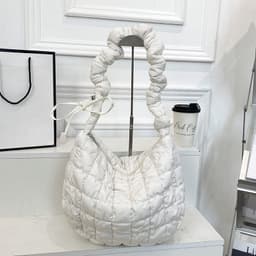 image-Pleated Cloud Bag Female Fashion Down Jacket Bubble Bag