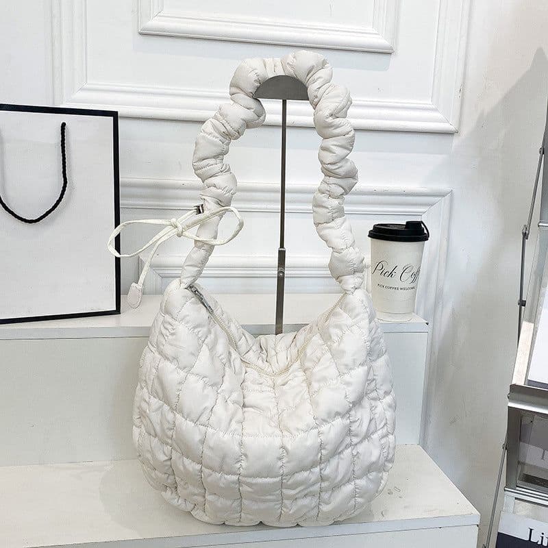 image-Pleated Cloud Bag Female Fashion Down Jacket Bubble Bag