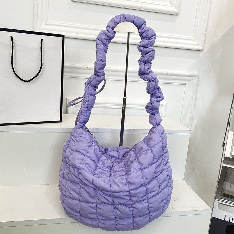 image-Pleated Cloud Bag Female Fashion Down Jacket Bubble Bag