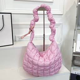 image-Pleated Cloud Bag Female Fashion Down Jacket Bubble Bag