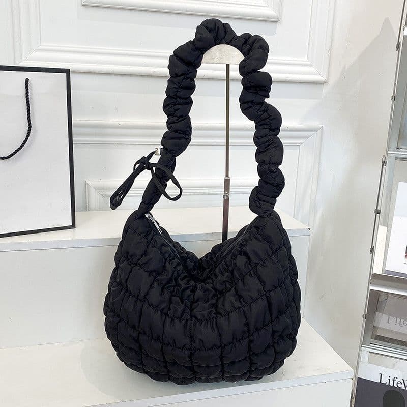image-Pleated Cloud Bag Female Fashion Down Jacket Bubble Bag