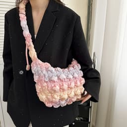 image-Pleated Cloud Bag Female Fashion Down Jacket Bubble Bag