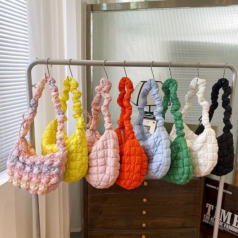 image-Pleated Cloud Bag Female Fashion Down Jacket Bubble Bag